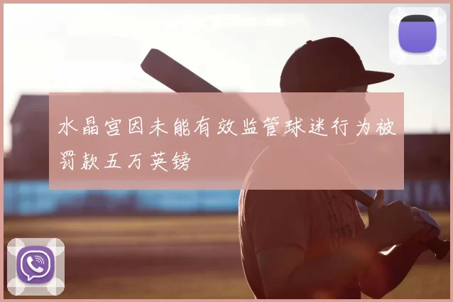 水晶宫因未能有效监管球迷行为被罚款五万英镑